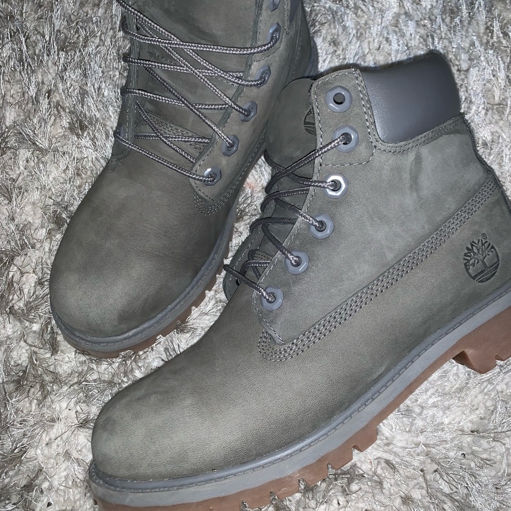 Grey timberland boots
